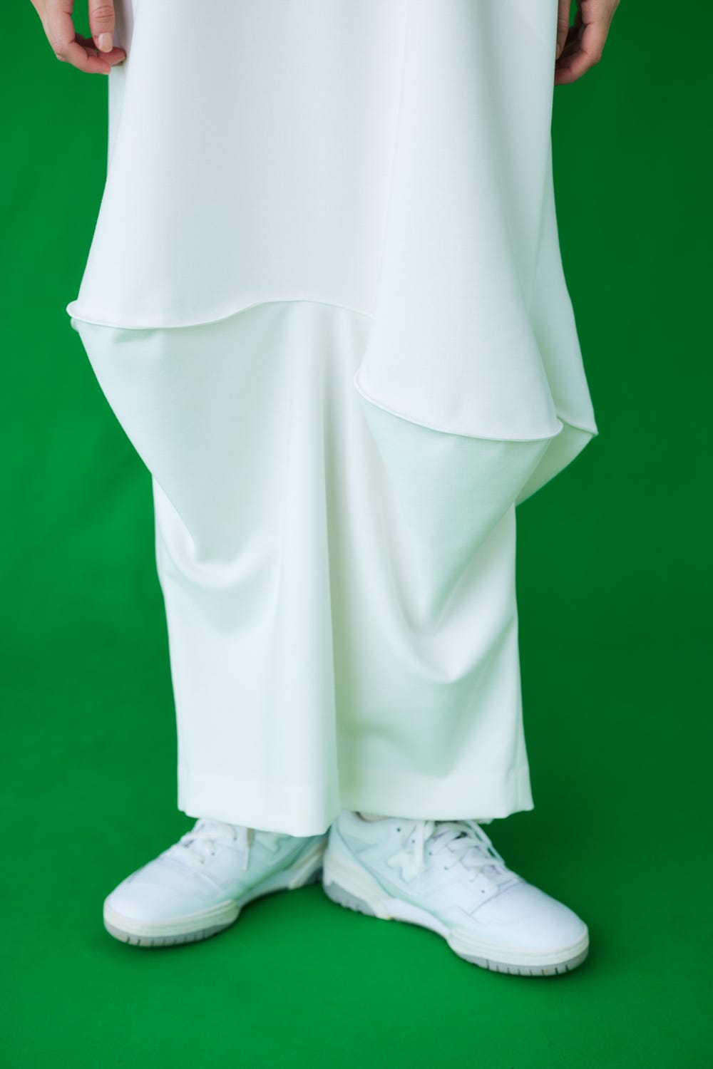 CURVE-DRAPE DRESS WHT 38