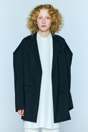 ENFOLD エンフォルド LOOSE JACKET ノーカラールーズジャケット
