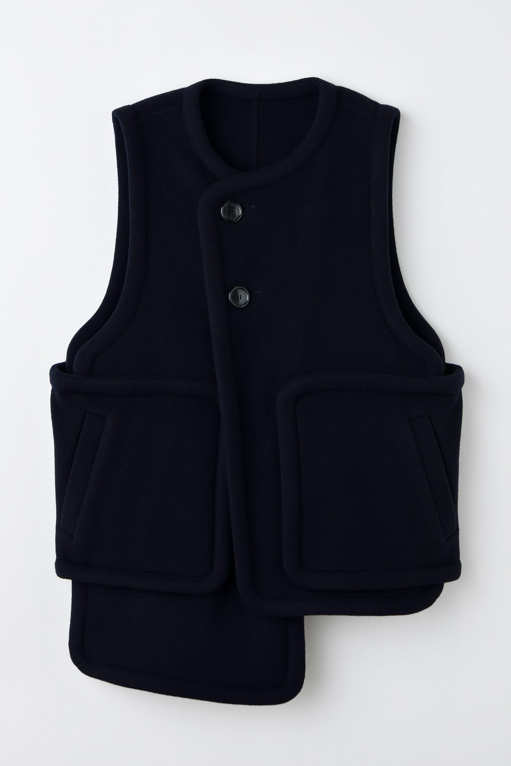 エンフォルド VASE JACKET 38 黒 ENFOLD エンフォルド VASE JACKET ノーカラーフロントボタン