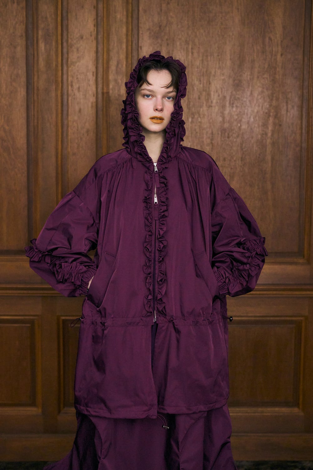 pellicule ribbon gather lib blouson フリル pellicule ribbon gather lib blouson フリル