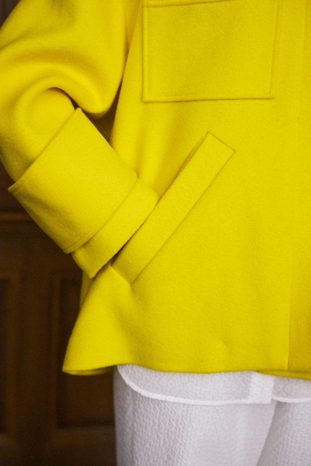 ★3連休限定値下げ★ 90's Soutien Collar Wool Coat Styling Sample - Outer : #unused US2058 Wool Soutien Collar