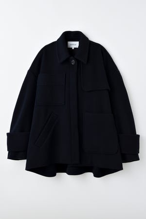 ENFOLD 黒 ラップコート 中古・古着通販】ENFOLD (エンフォルド) COダブルクロスノー