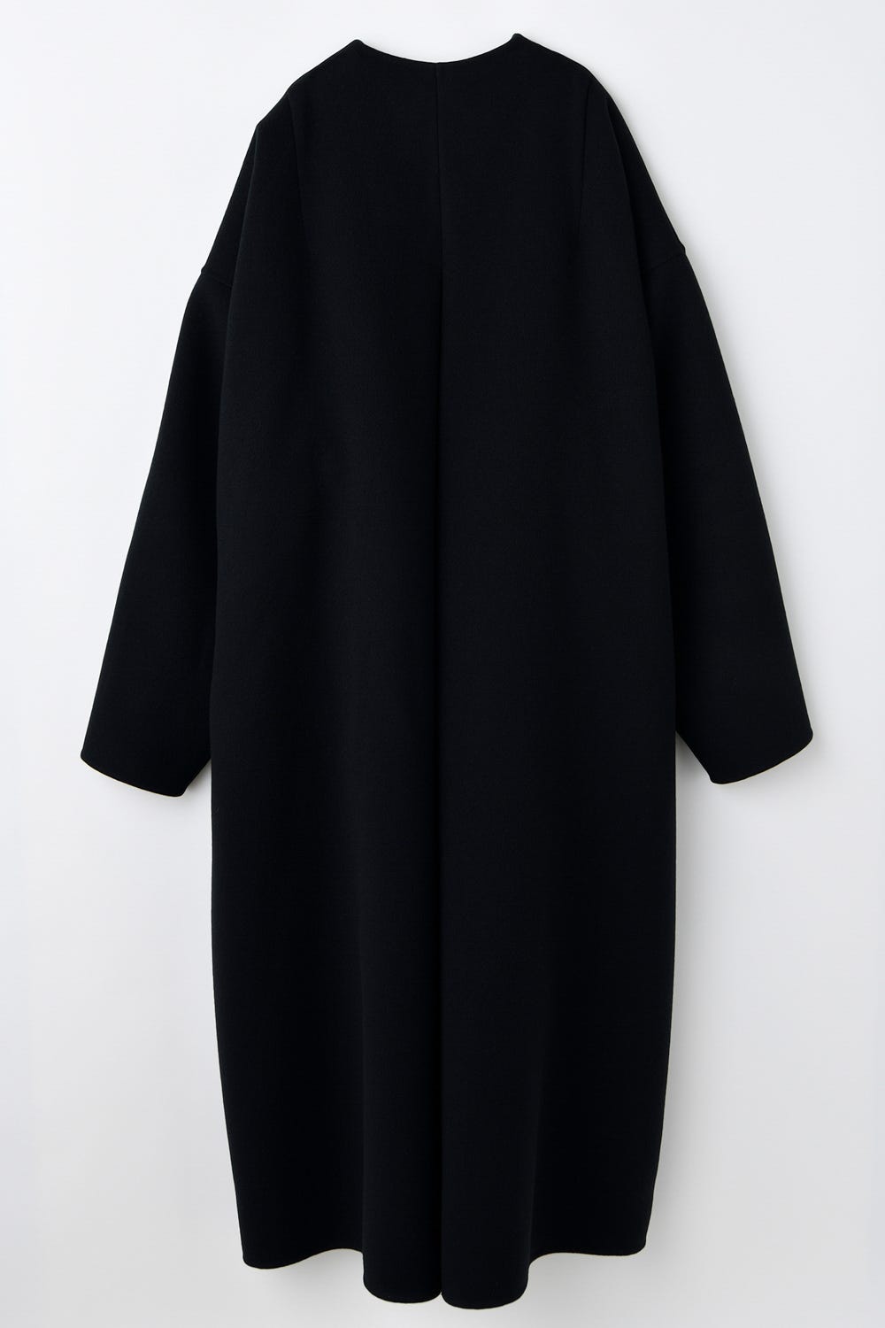 NO-COLLAR FLARE COAT BLK 36
