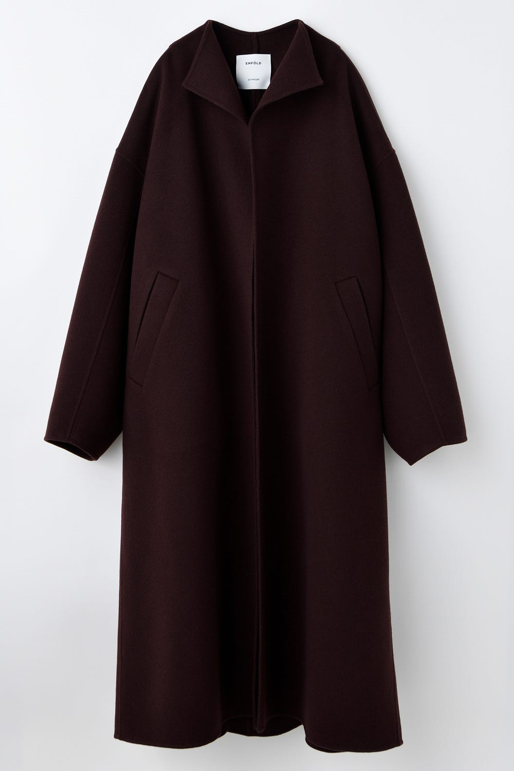 NO-COLLAR FLARE COAT BRN 36