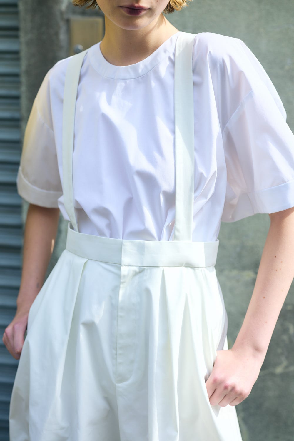 BERMUDA OVERALLS WHT 36