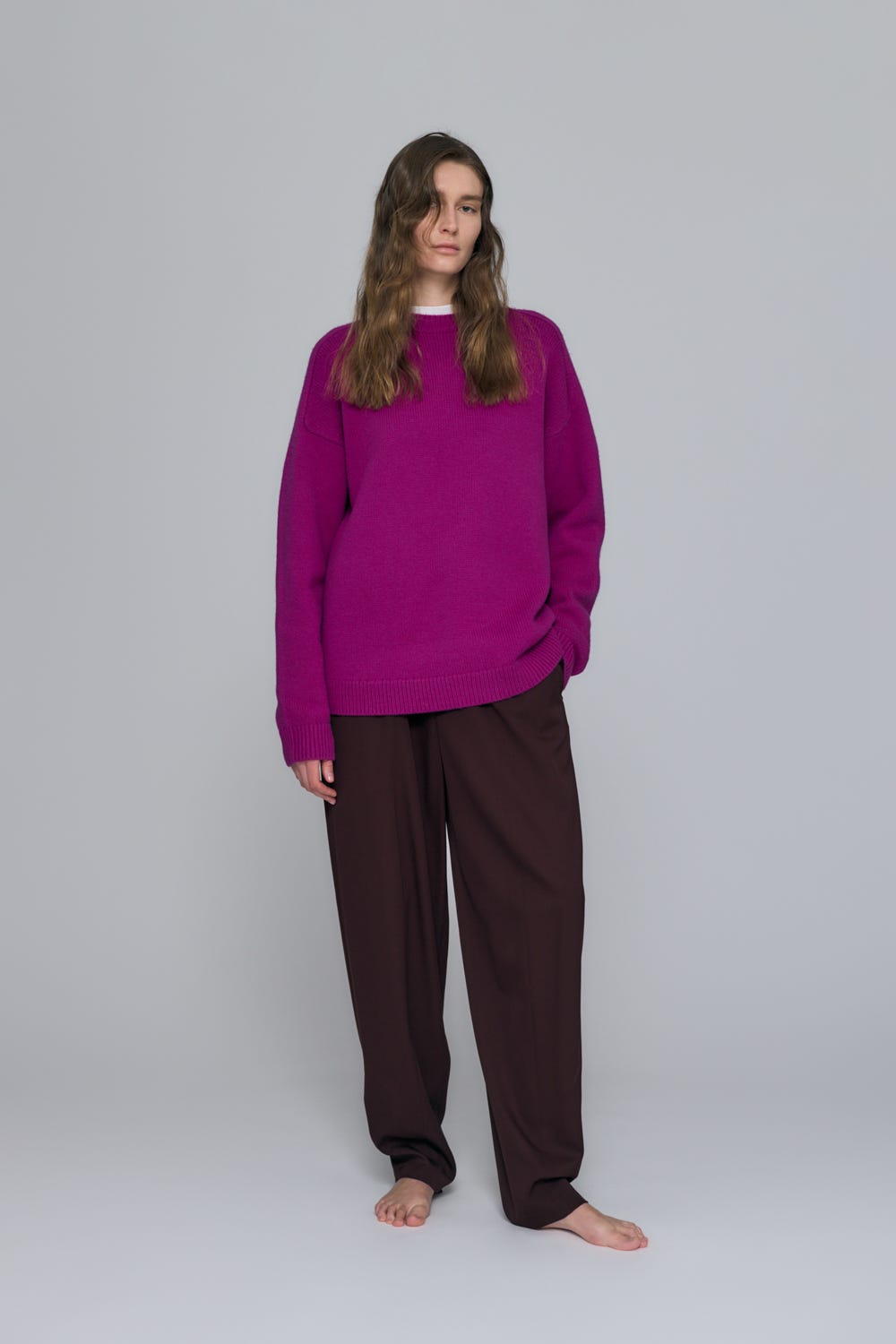 CREW-NECK PULLOVER D/PNK 38