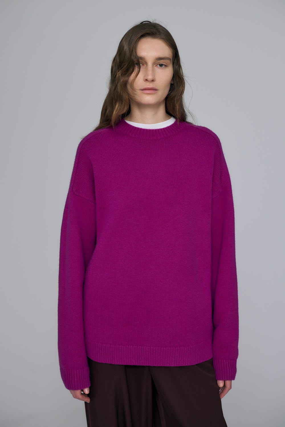 CREW-NECK PULLOVER D/PNK 38