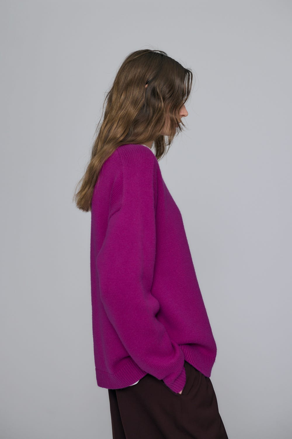 CREW-NECK PULLOVER D/PNK 38