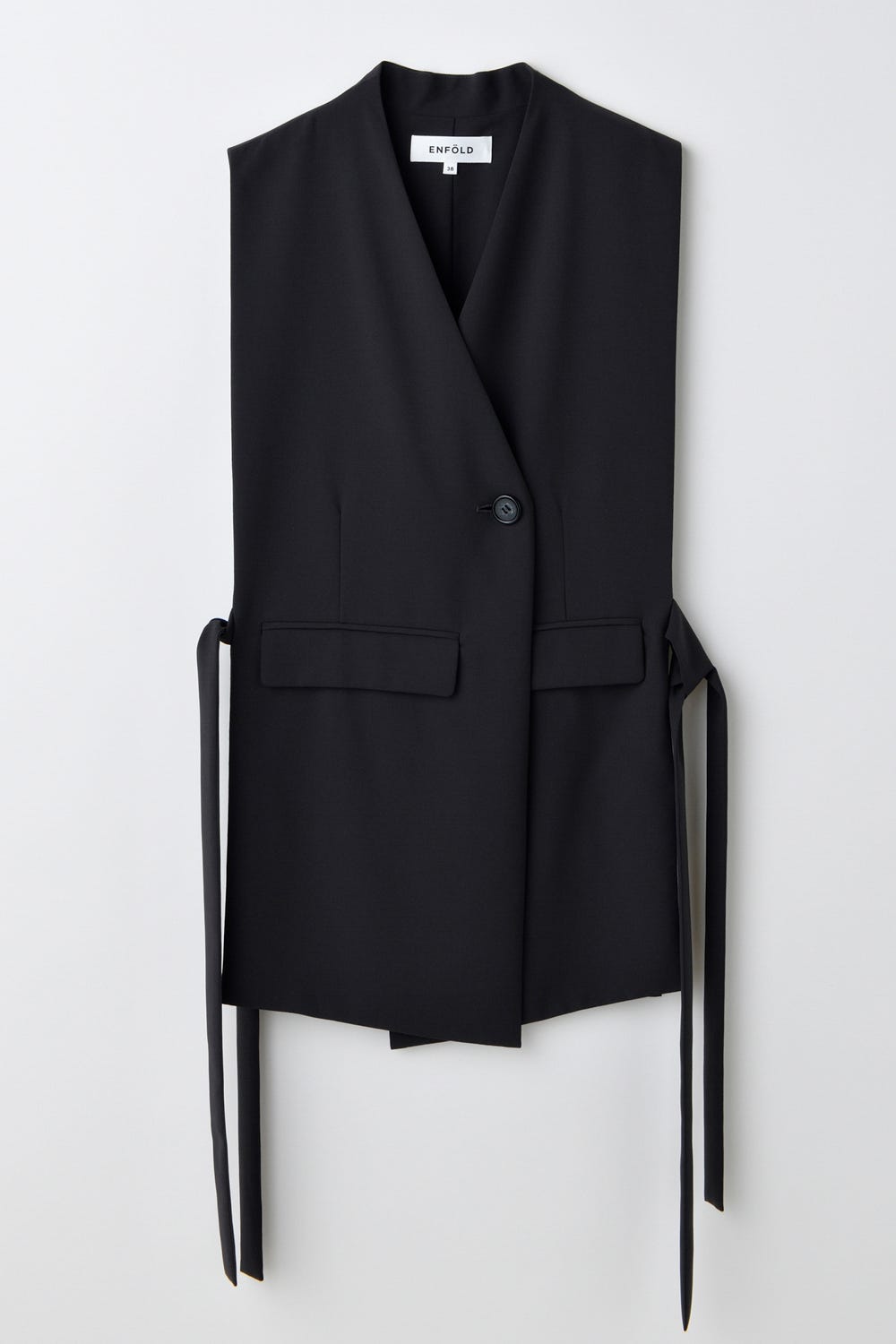 ENFOLD WIDE TAILORED VEST ブラック 38 CACHE-COEUR OPEN VEST｜38｜BLK｜SHIRTS AND BLOUSES｜|ENFÖLD