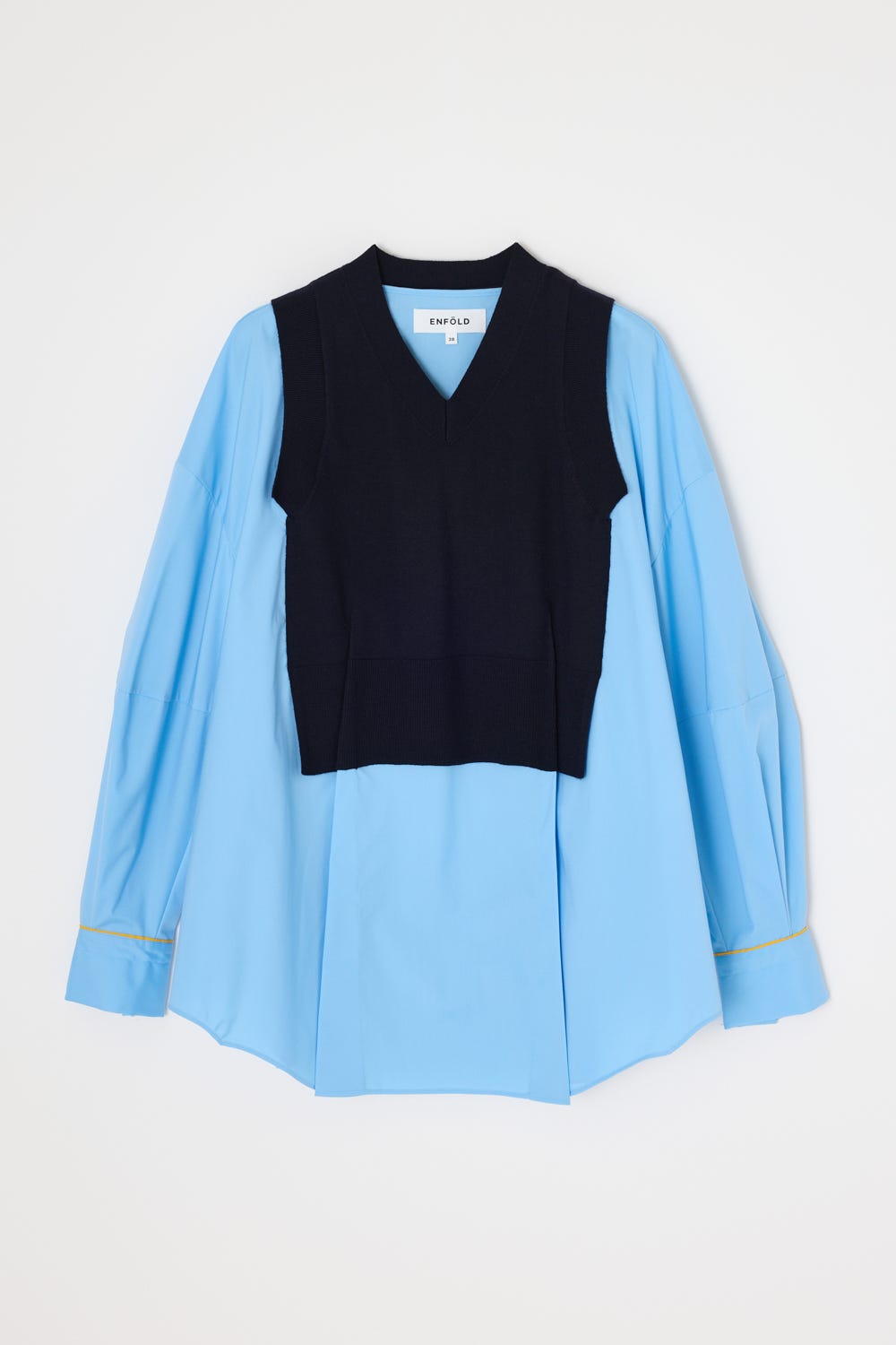 FAKE-LAYERED PULLOVER｜38｜WHT｜SHIRTS AND BLOUSES｜|ENFÖLD