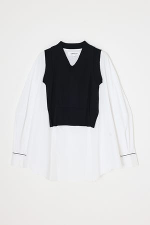 最終値下げ【ENFOLD】FAKE-LAYERED PULLOVER 38 FAKE-LAYERED PULLOVER|38|WHT|SHIRTS AND BLOUSES||ENFÖLD