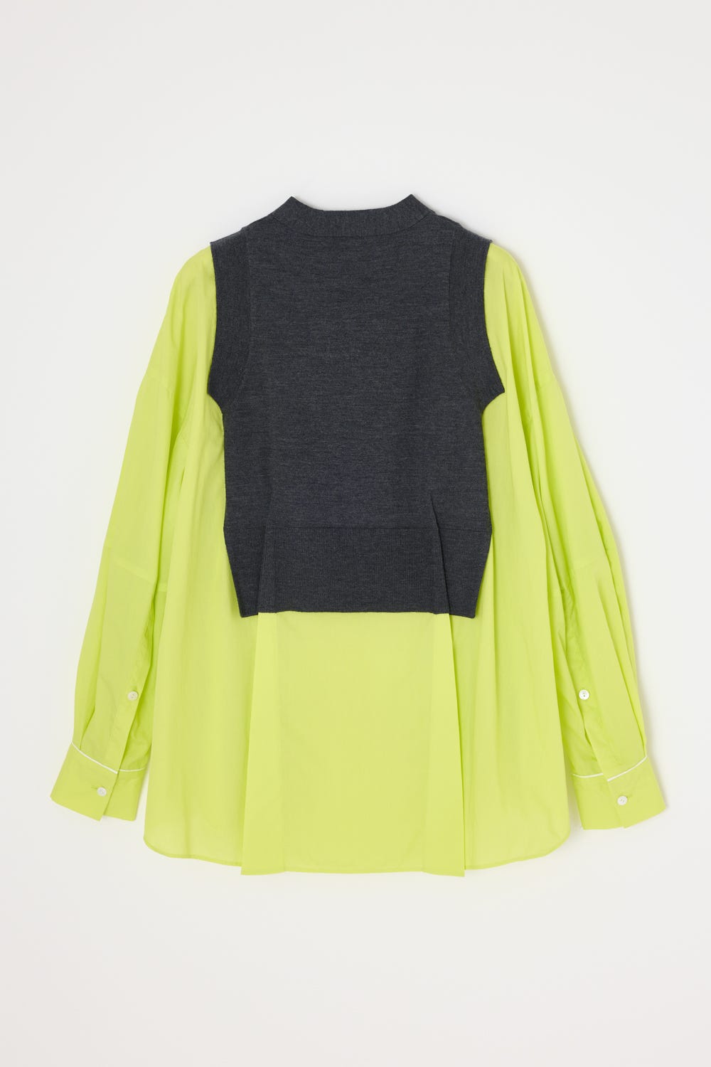 FAKE-LAYERED PULLOVER｜38｜LIME｜SHIRTS AND BLOUSES｜|ENFÖLD