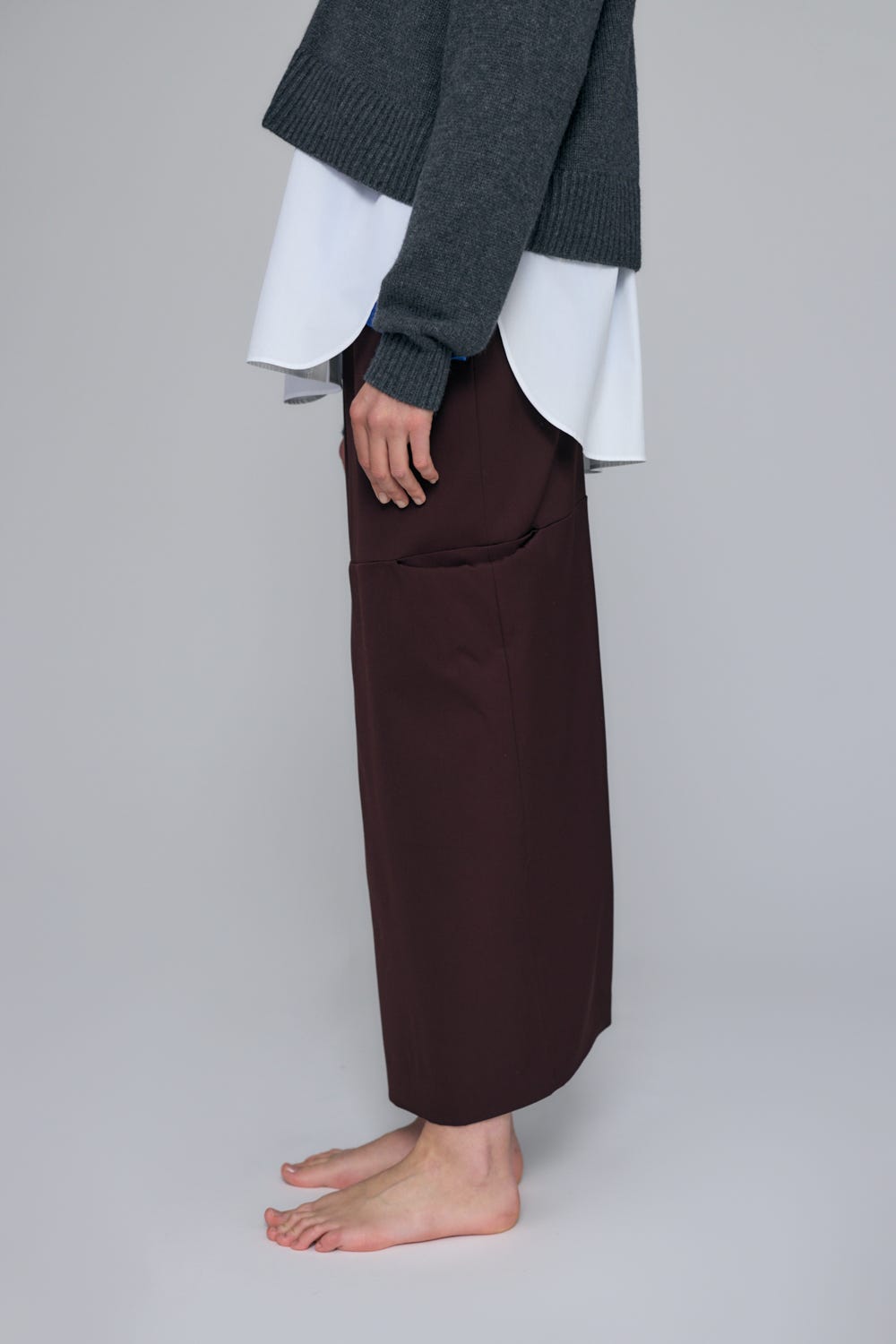 SOLID SKIRT BRN 36
