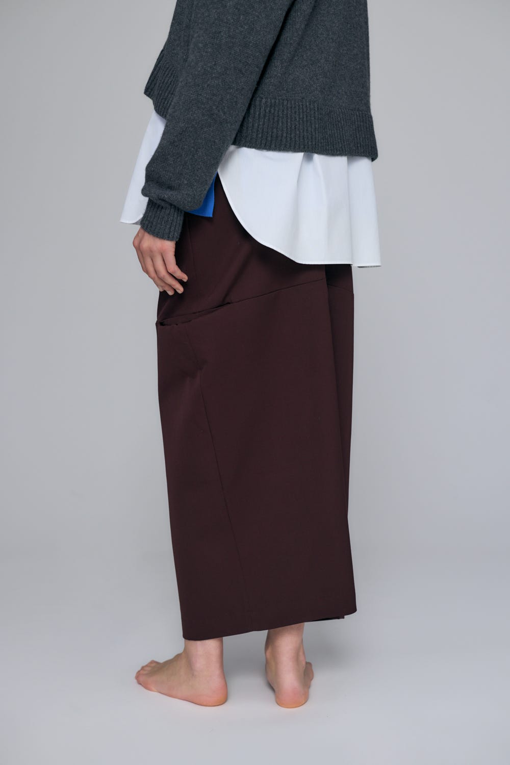 SOLID SKIRT BRN 36