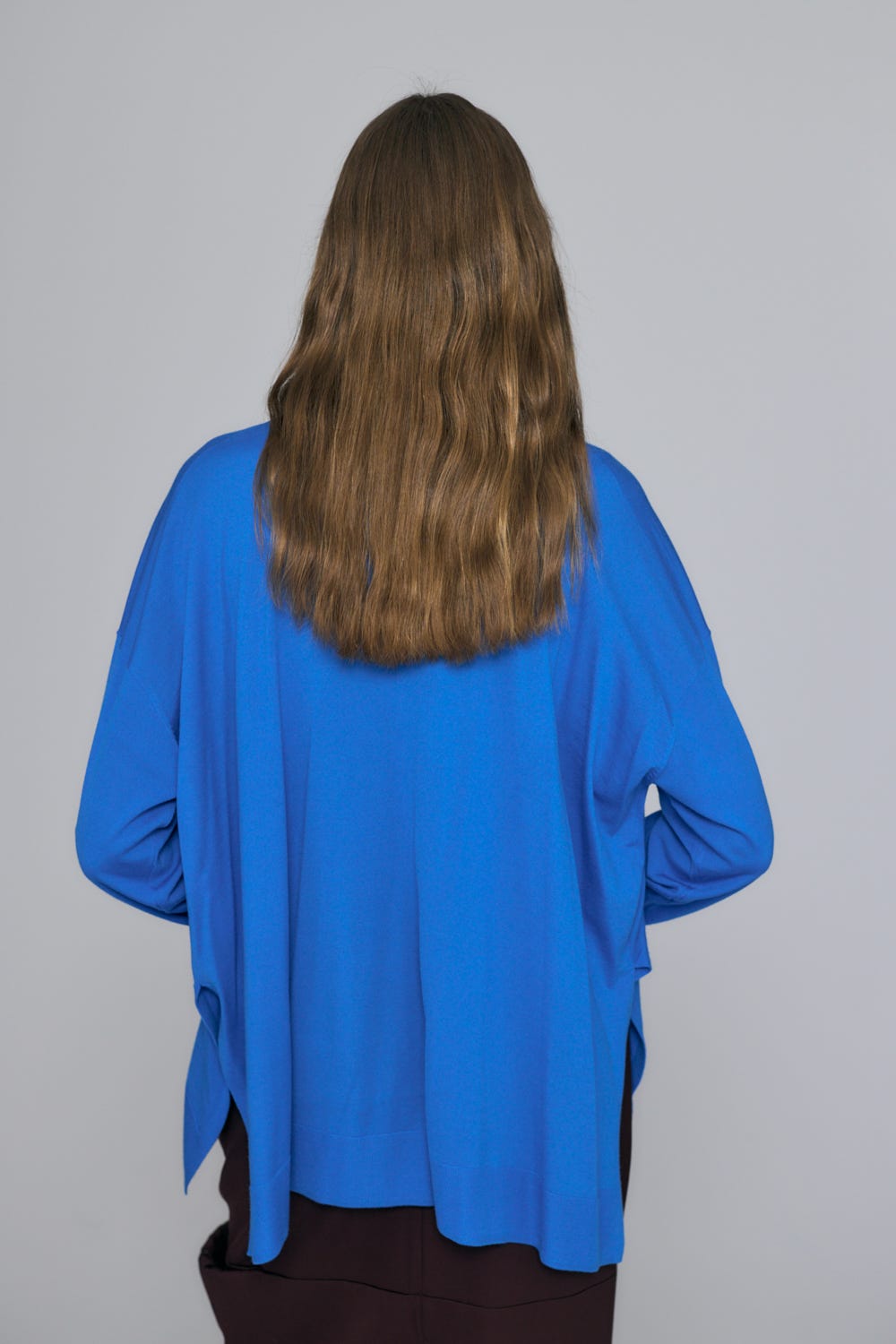 TURTLE-NECK BOX PULLOVER L/BLU 38