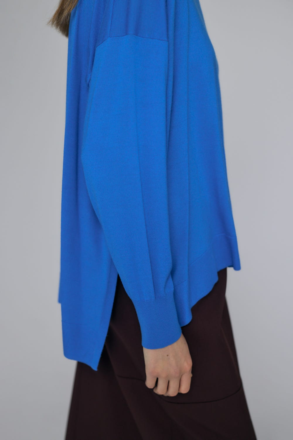 TURTLE-NECK BOX PULLOVER L/BLU 38