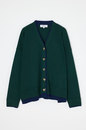 2023SS エンフォルド DOUBLE FACE CARDIGAN 青 ENFÖLD OFFICIAL ONLINE STORE | エンフォルド公式通販