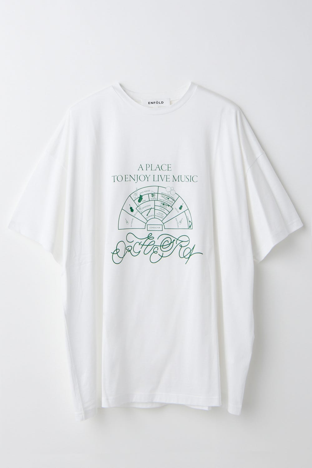 ENFOLD◉T-SHIRT ORCHESTRA T-SHIRT｜38｜WHT｜CUT AND SEWN｜|ENFÖLD OFFICIAL
