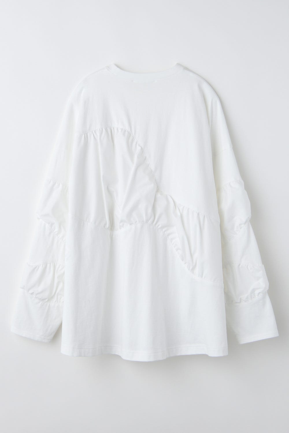 PUFF-VOLUME LONG-SLEEVE-T-SHIRT｜38｜WHT｜CUT AND SEWN