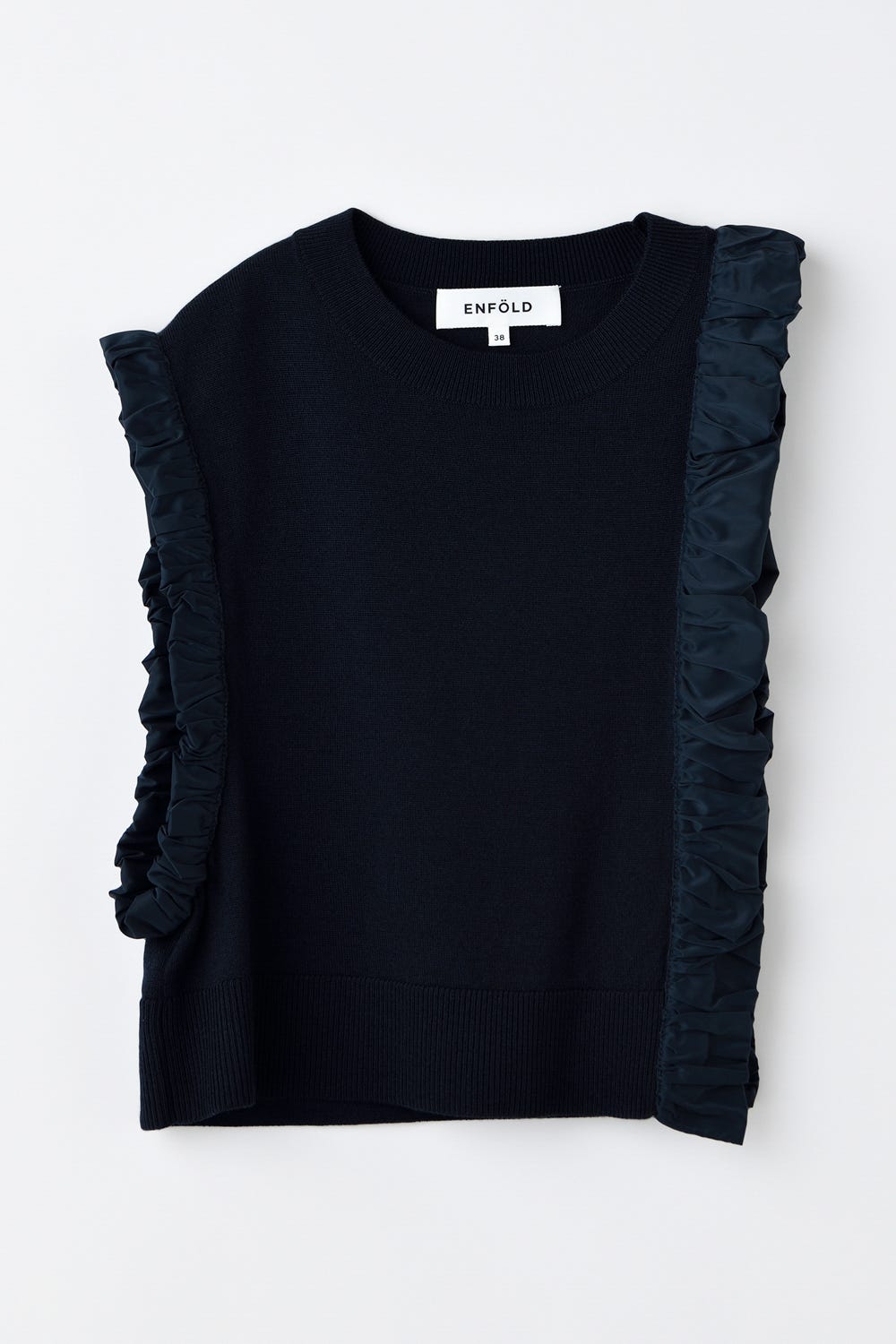 トップス ENFOLD ASYMMETRY VEST ASYMMETRY MINI VEST｜38｜D/NVY｜KNIT WEAR｜|ENFÖLD OFFICIAL
