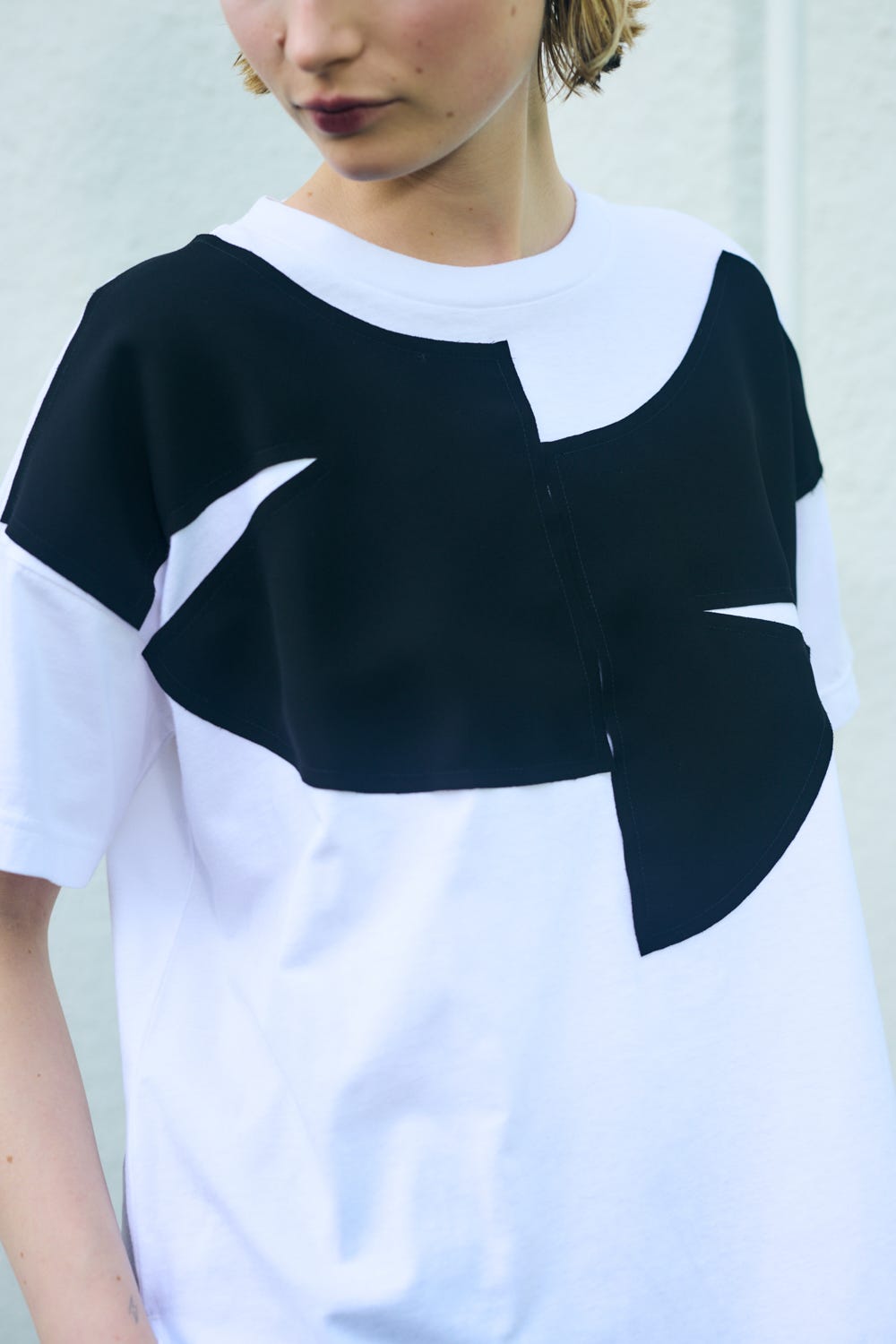 ENFOLD FLARE DOCKING T-SHIRT ホワイト COLLAR DOCKING T-SHIRT｜38｜WHT｜CUT AND SEWN｜|ENFÖLD