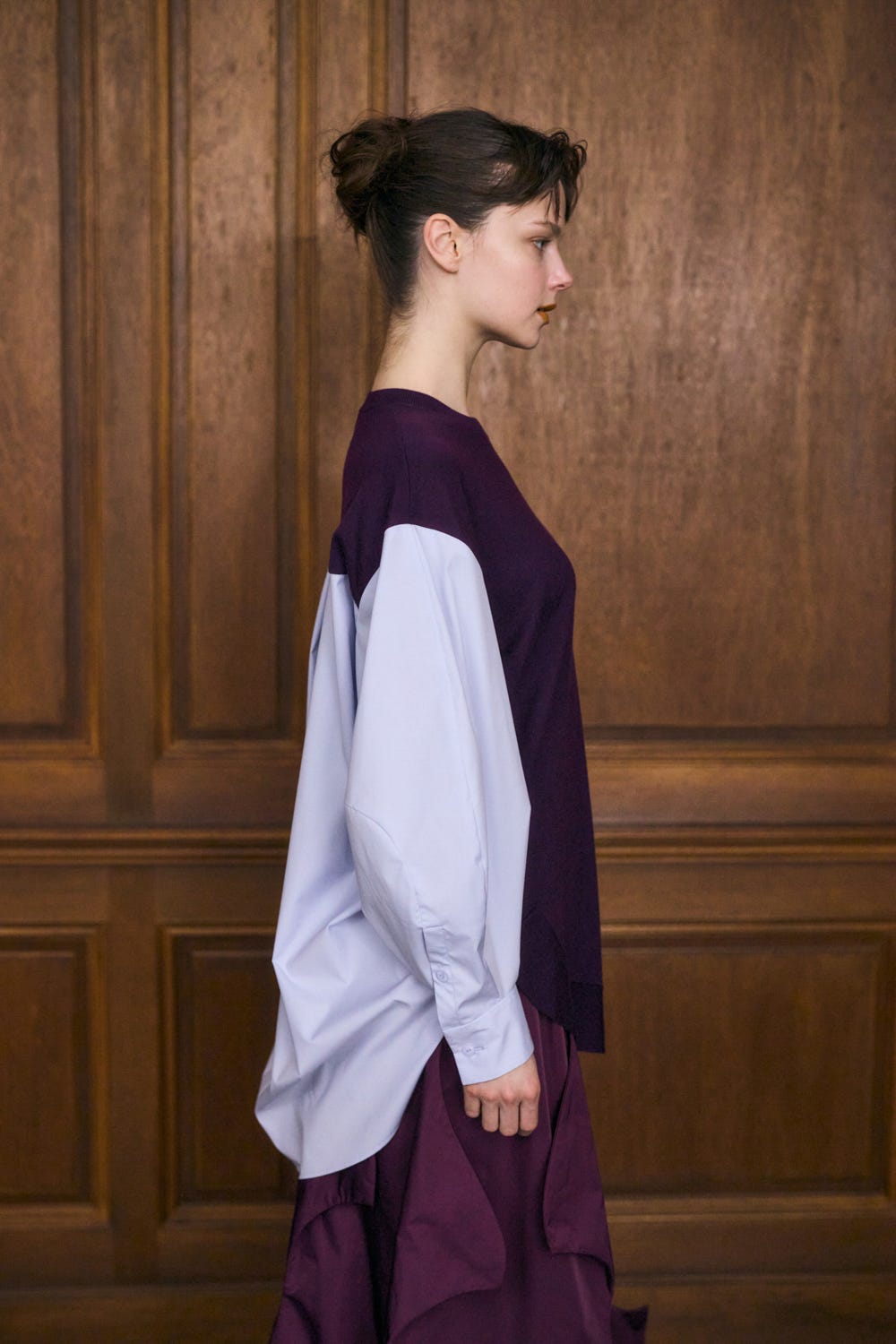 新品　ENFOLD エンフォルド　ロングカラーシャツ COMBI LONG-SHIRT｜38｜WHT｜SHIRTS AND BLOUSES｜|ENFÖLD
