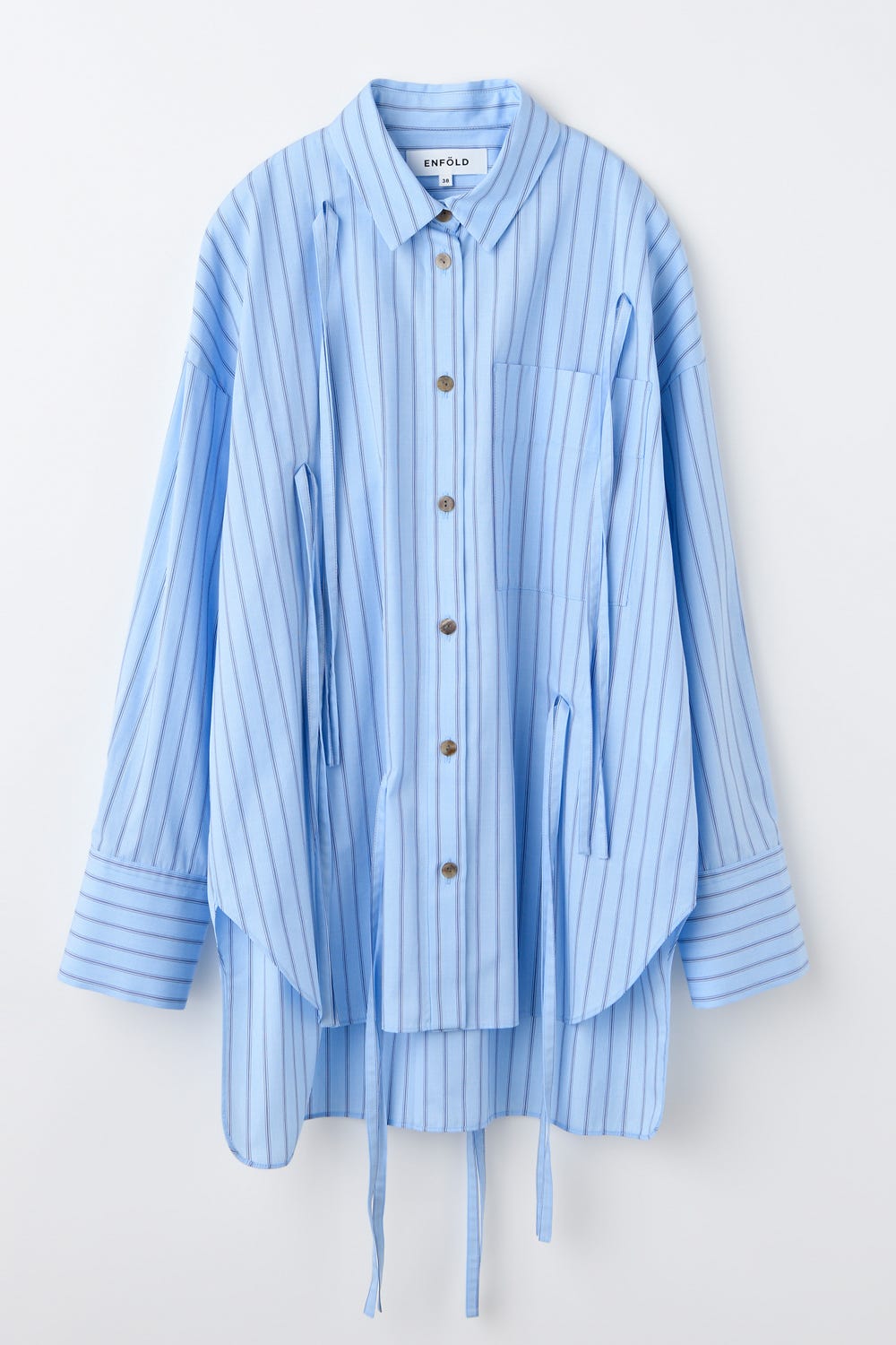 RIBBON SHIRT｜38｜L/BLU｜SHIRTS AND BLOUSES｜|ENFÖLD