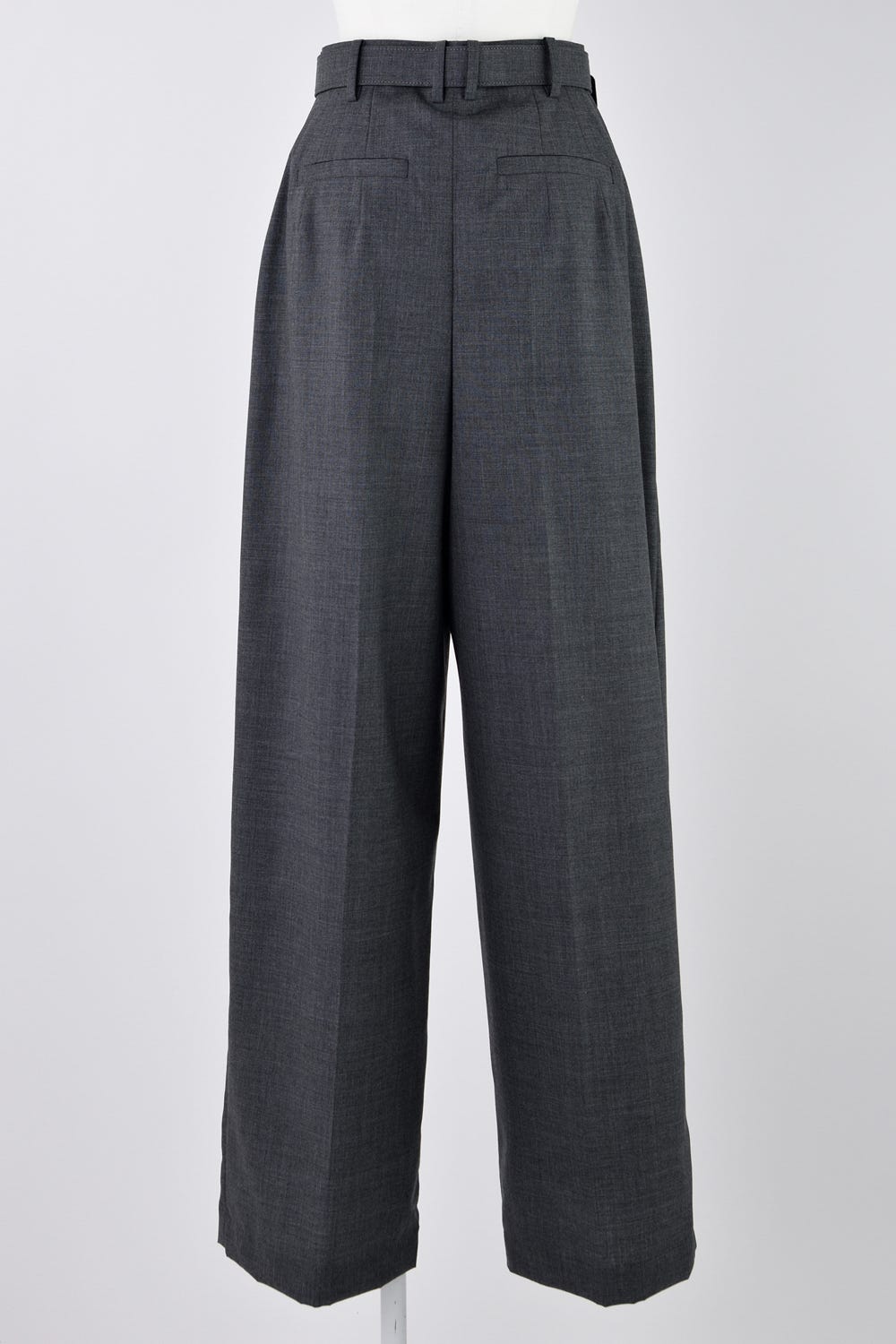 TUCK WIDE TROUSERS C.GRY 36