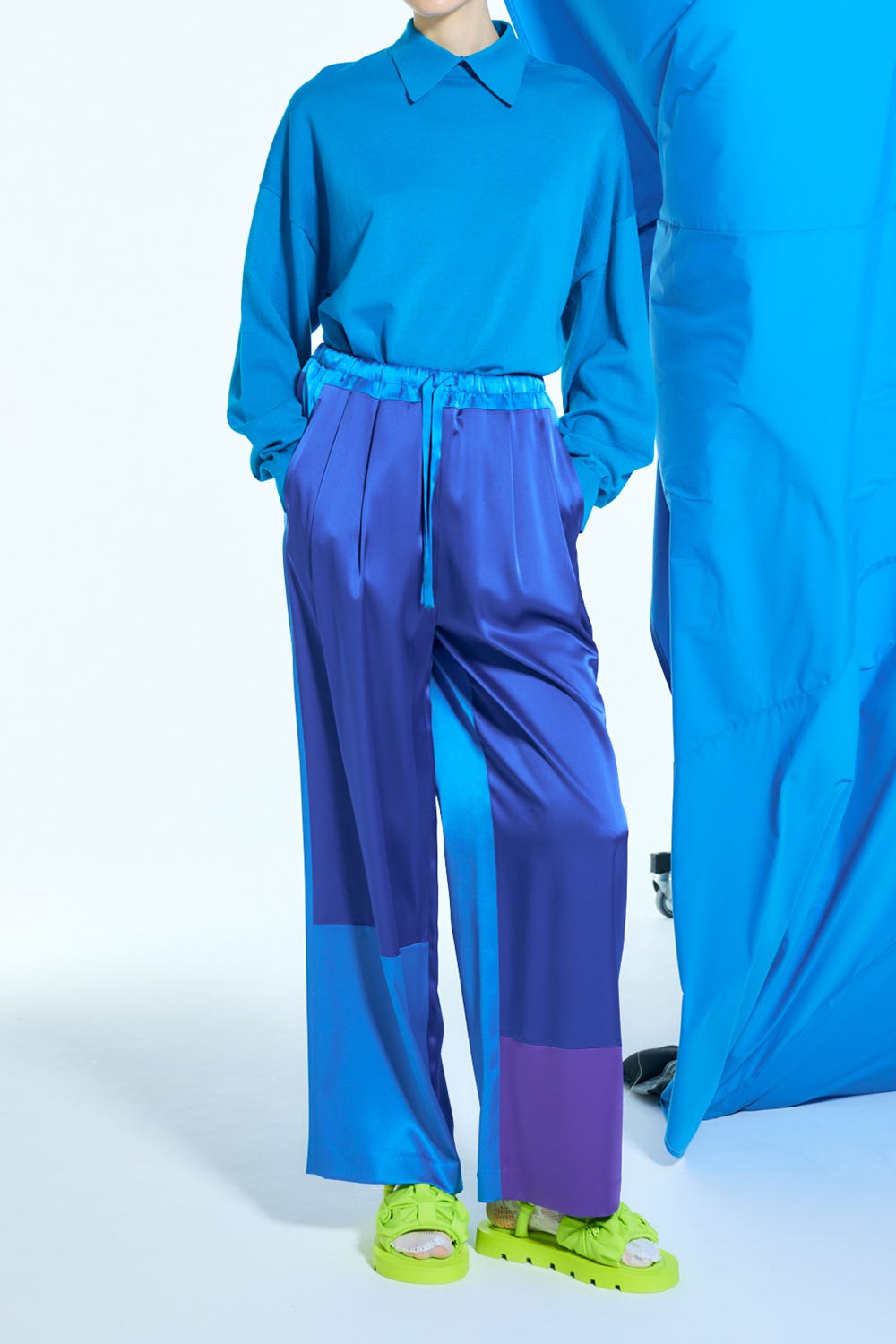 KNIT-WITH-COLLAR  PULLOVER M/BLU 38