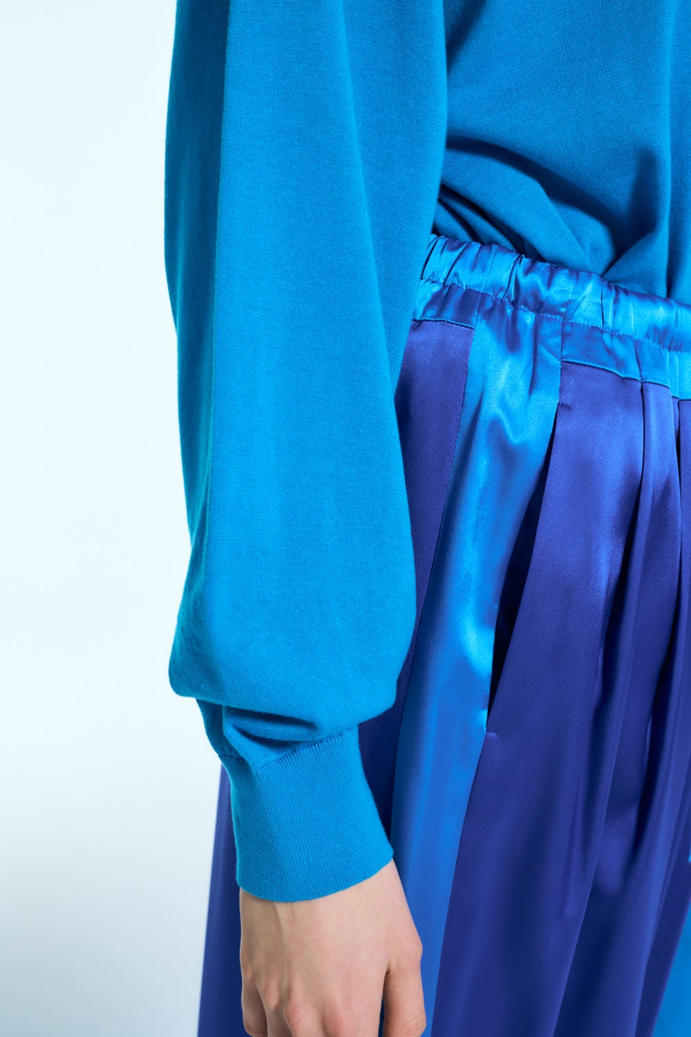 KNIT-WITH-COLLAR  PULLOVER M/BLU 38