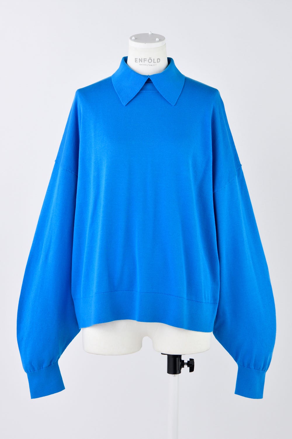 KNIT-WITH-COLLAR  PULLOVER M/BLU 38