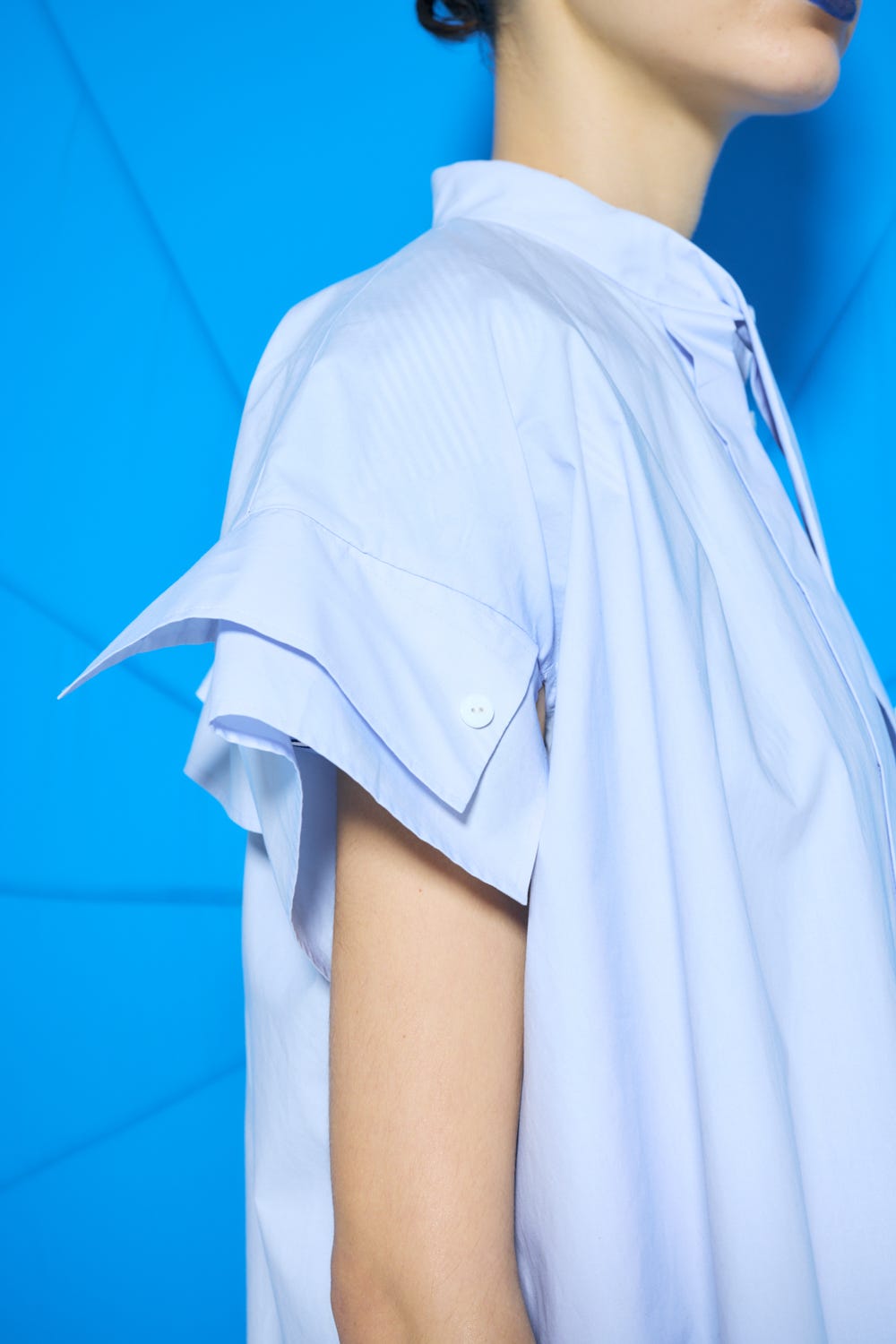 ROLL-UP SLEEVES SHIRT｜38｜L/BLU｜SHIRTS AND BLOUSES
