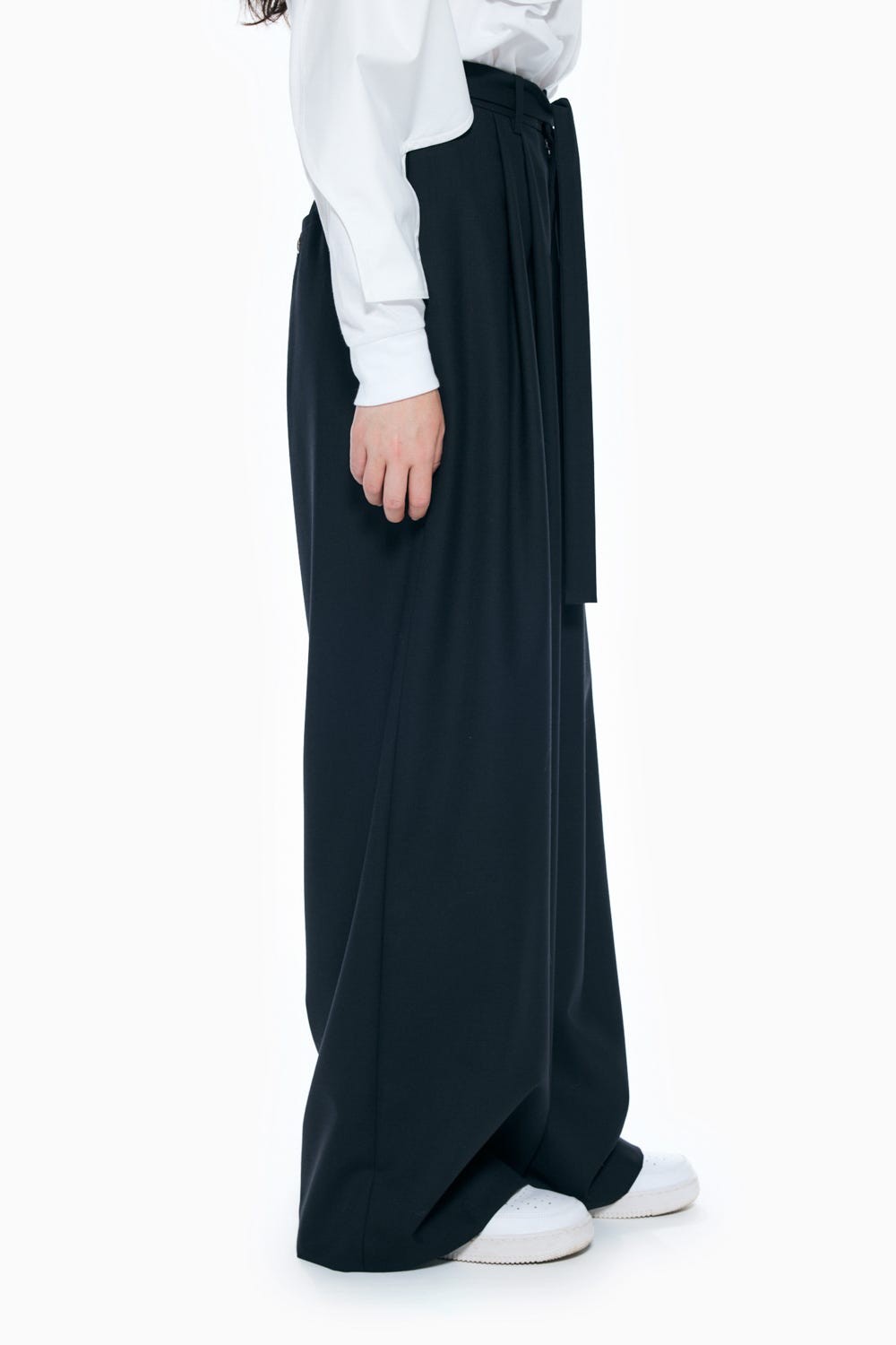 TUCK WIDE-PANTS BLK 36