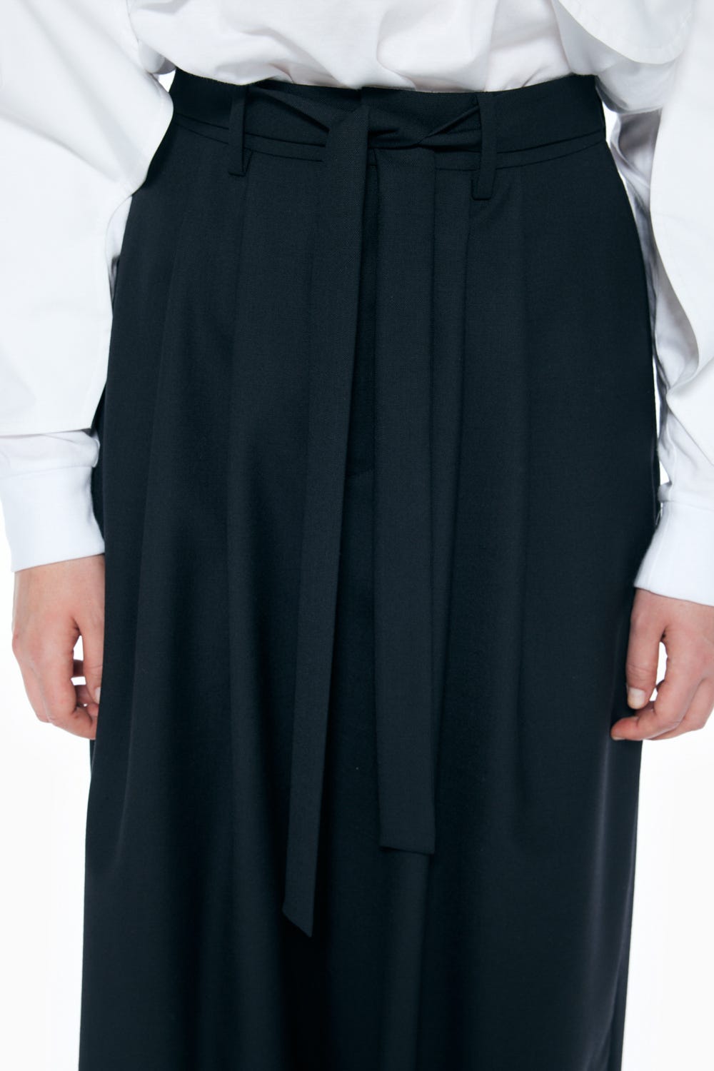 TUCK WIDE-PANTS BLK 36