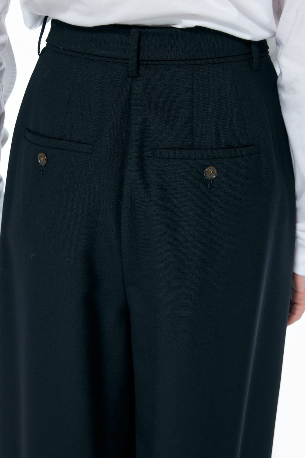 TUCK WIDE-PANTS BLK 36