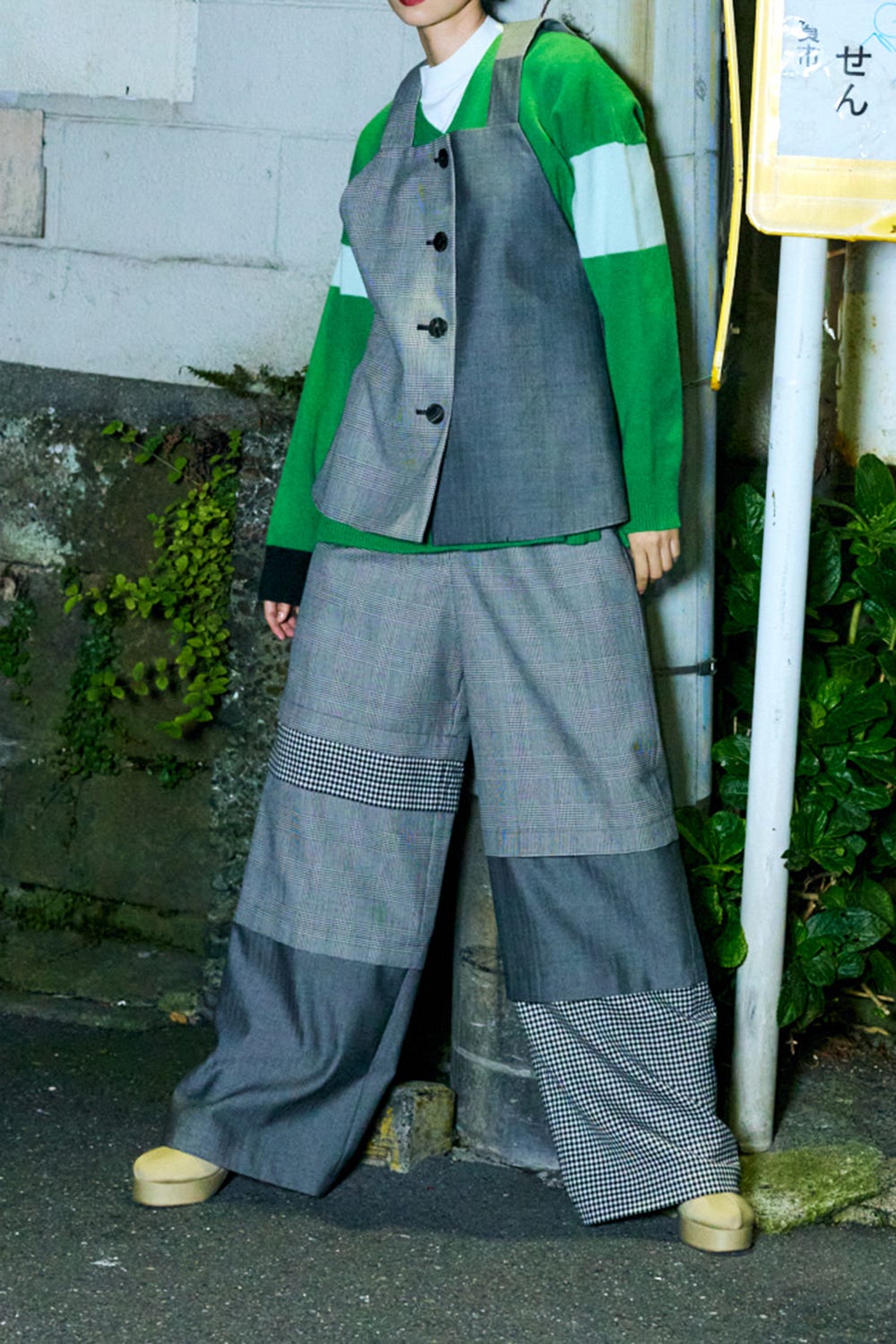 MIX WIDE-PANTS BLK 36
