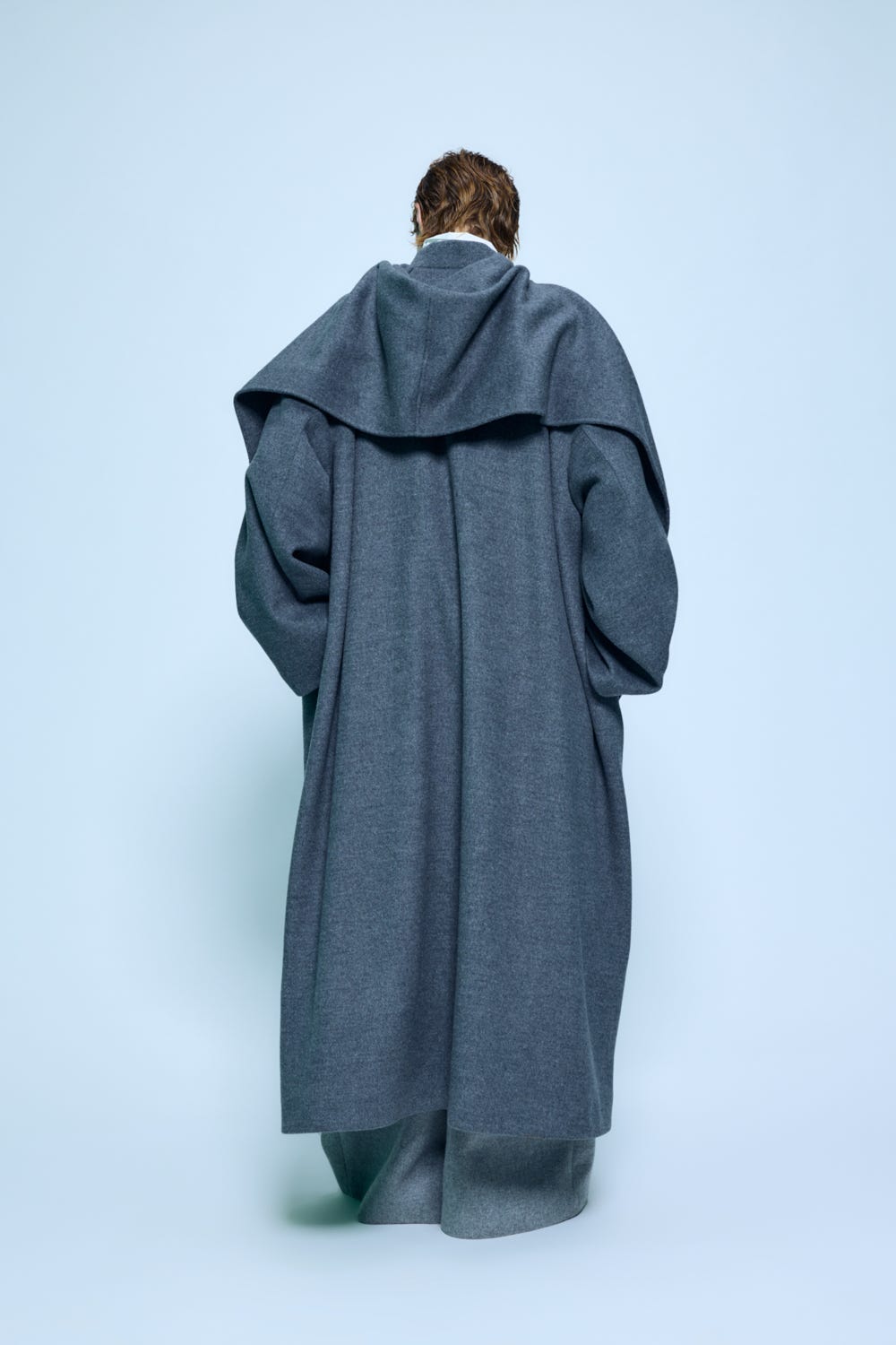 SCARF COAT C.GRY 38