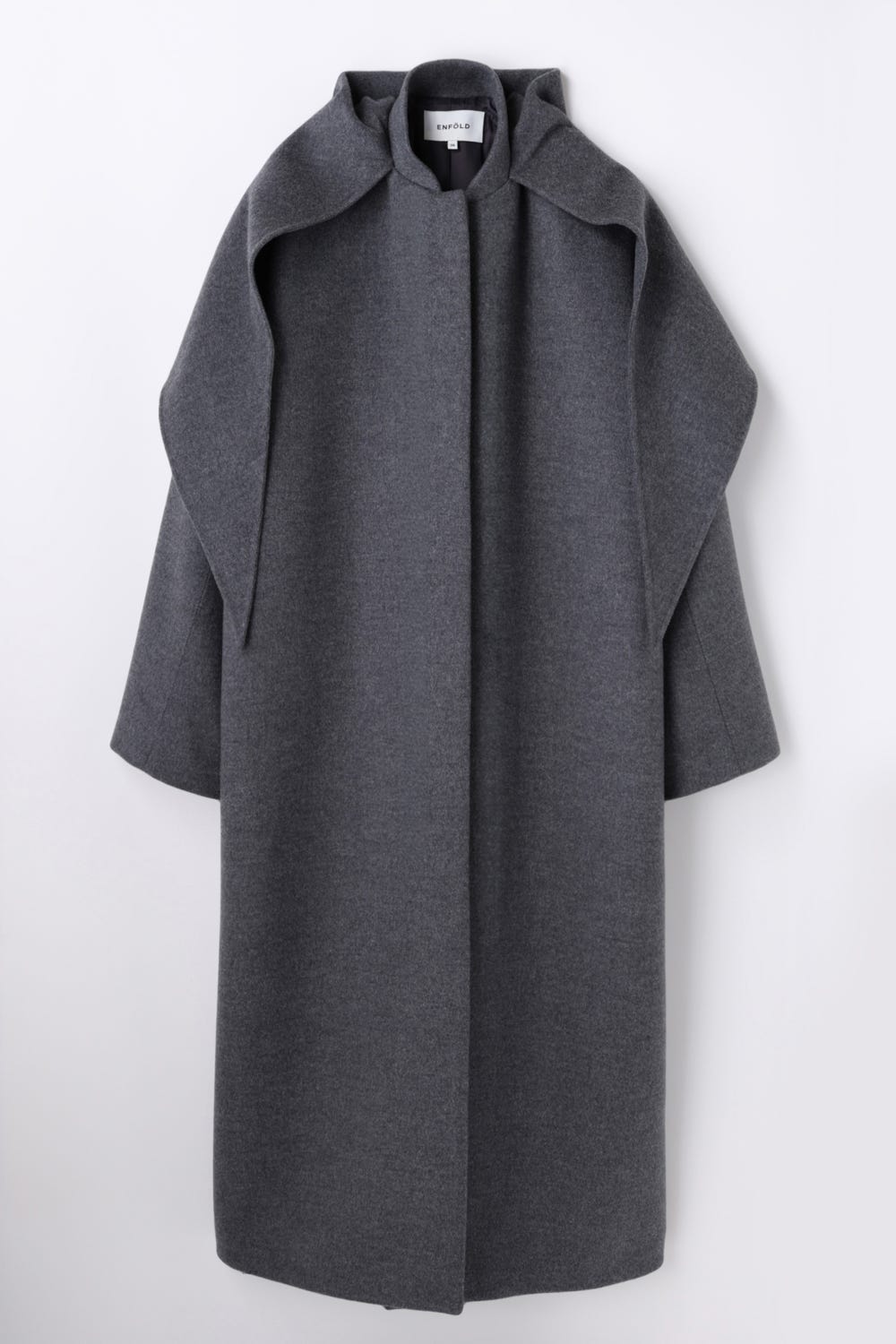 SCARF COAT C.GRY 38