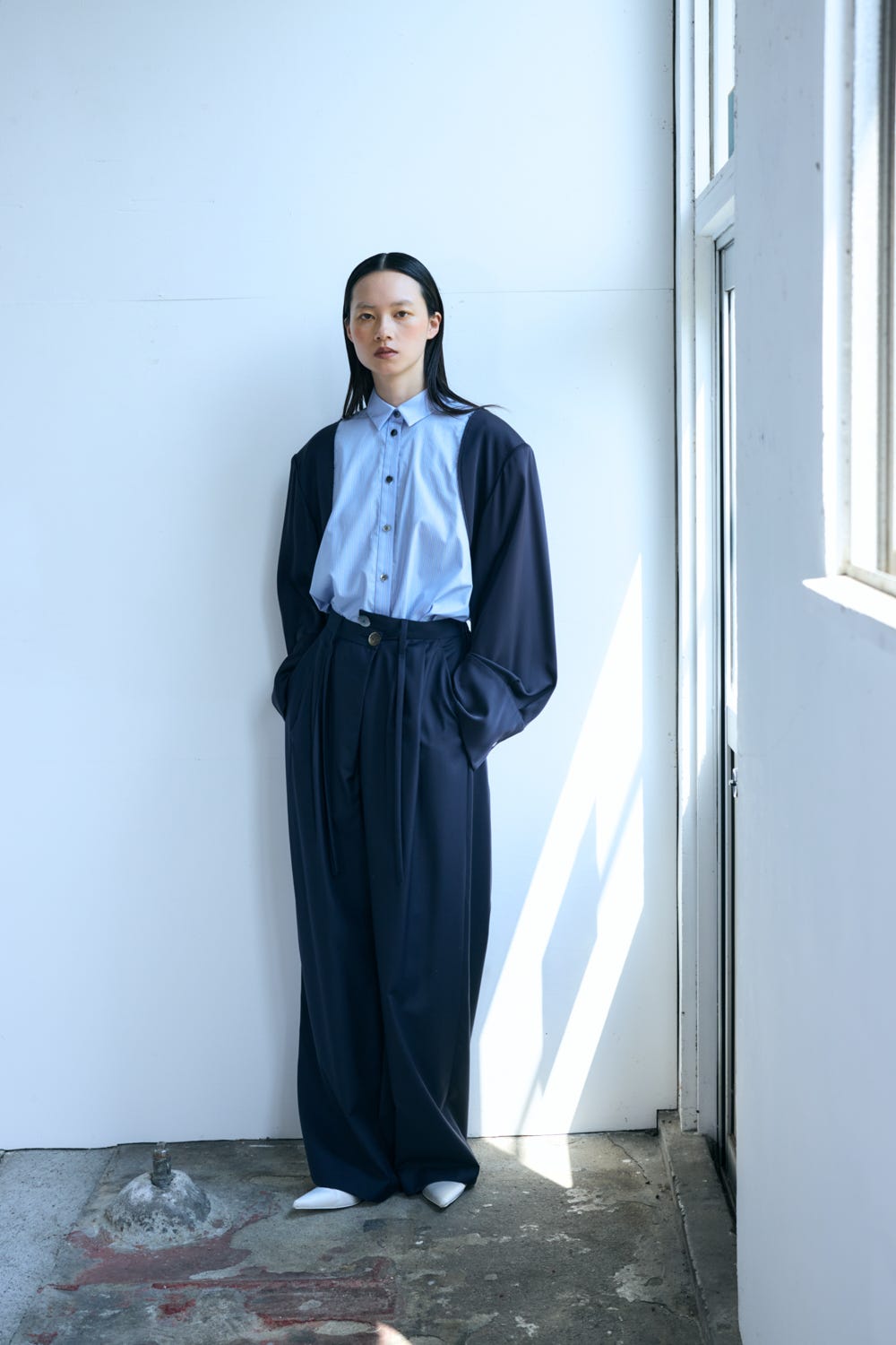 PATTERNING SHIRT L/BLU 38