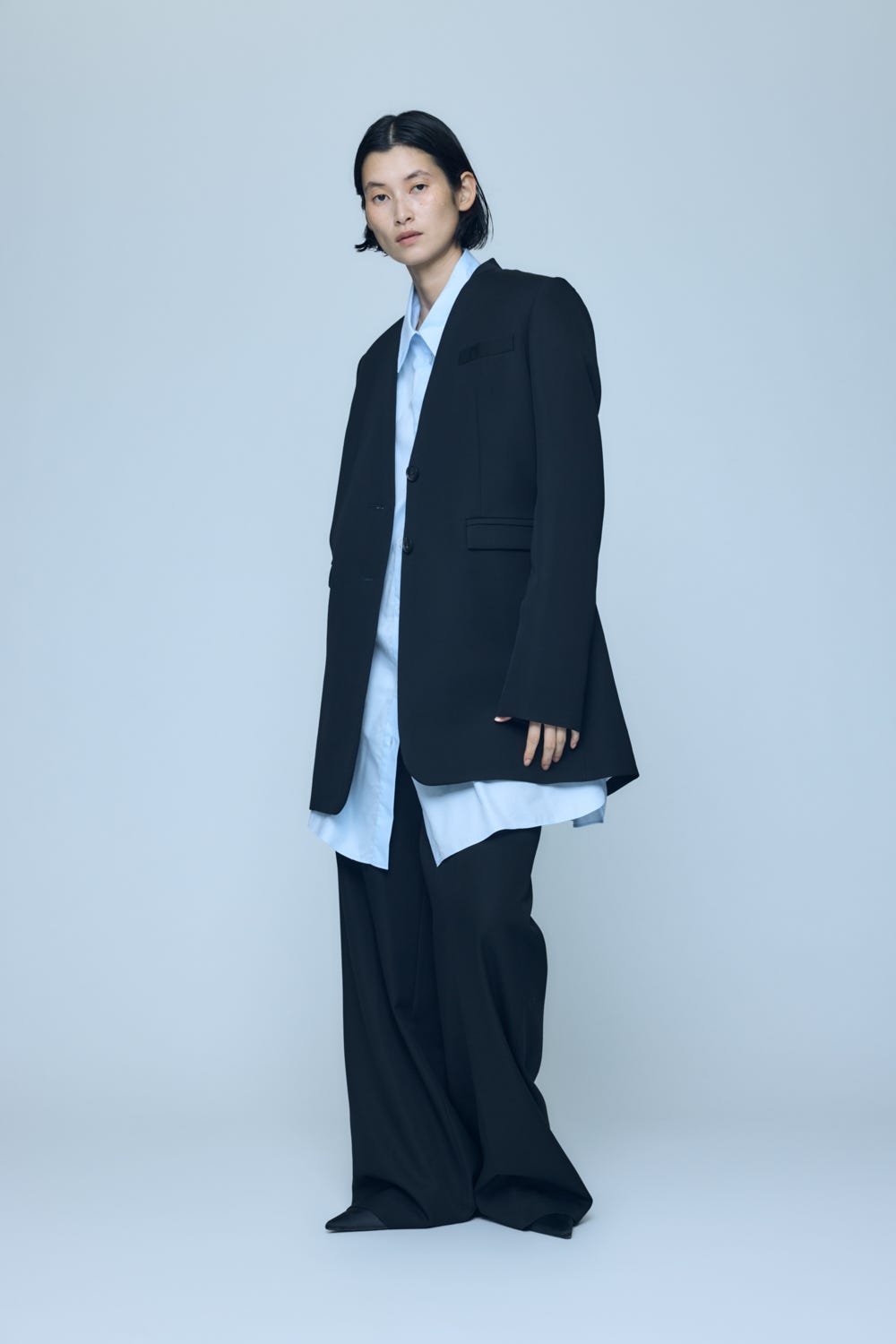 COLLARLESS JACKET BLK 36