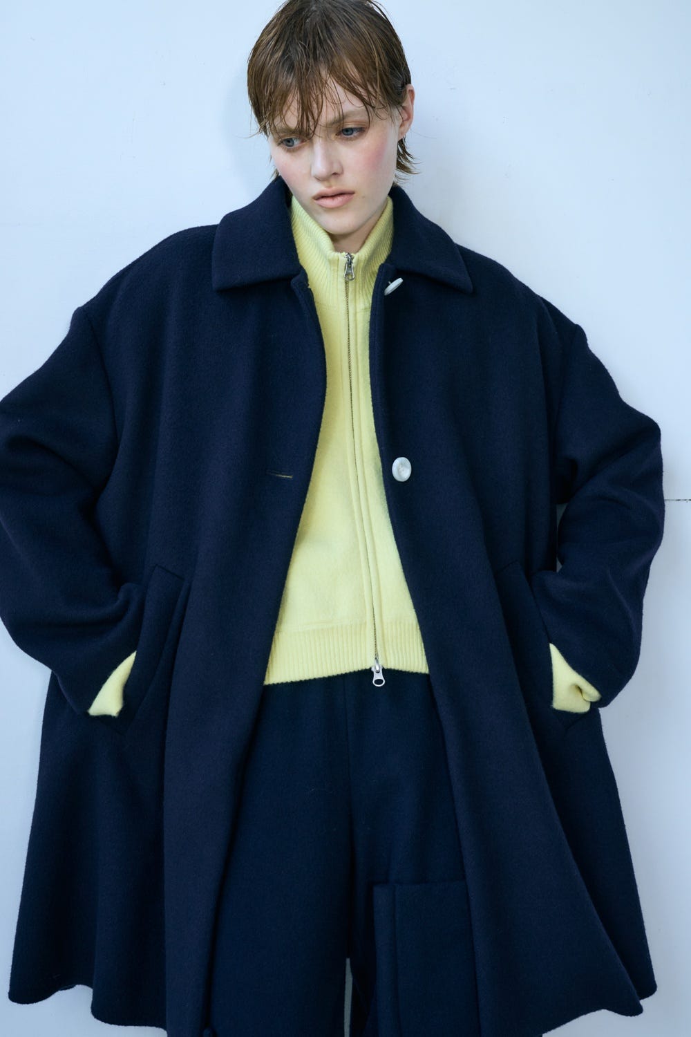 A-LINE COAT D/NVY 38