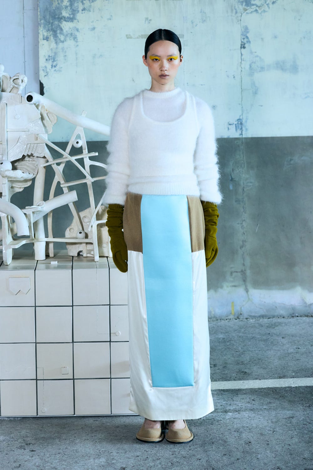 SCULPTURE SKIRT L/BLU 38