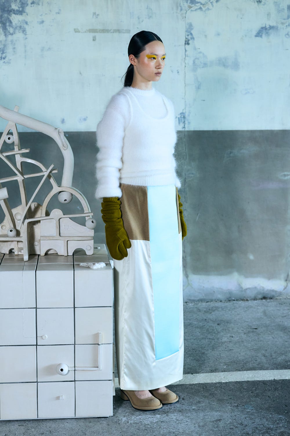 SCULPTURE SKIRT L/BLU 38