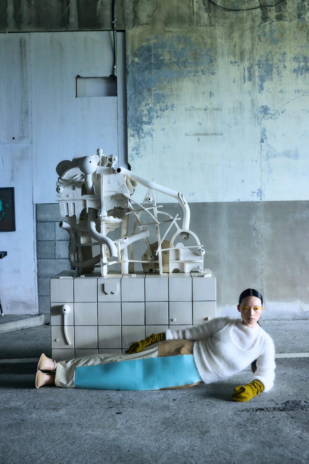 SCULPTURE SKIRT L/BLU 38