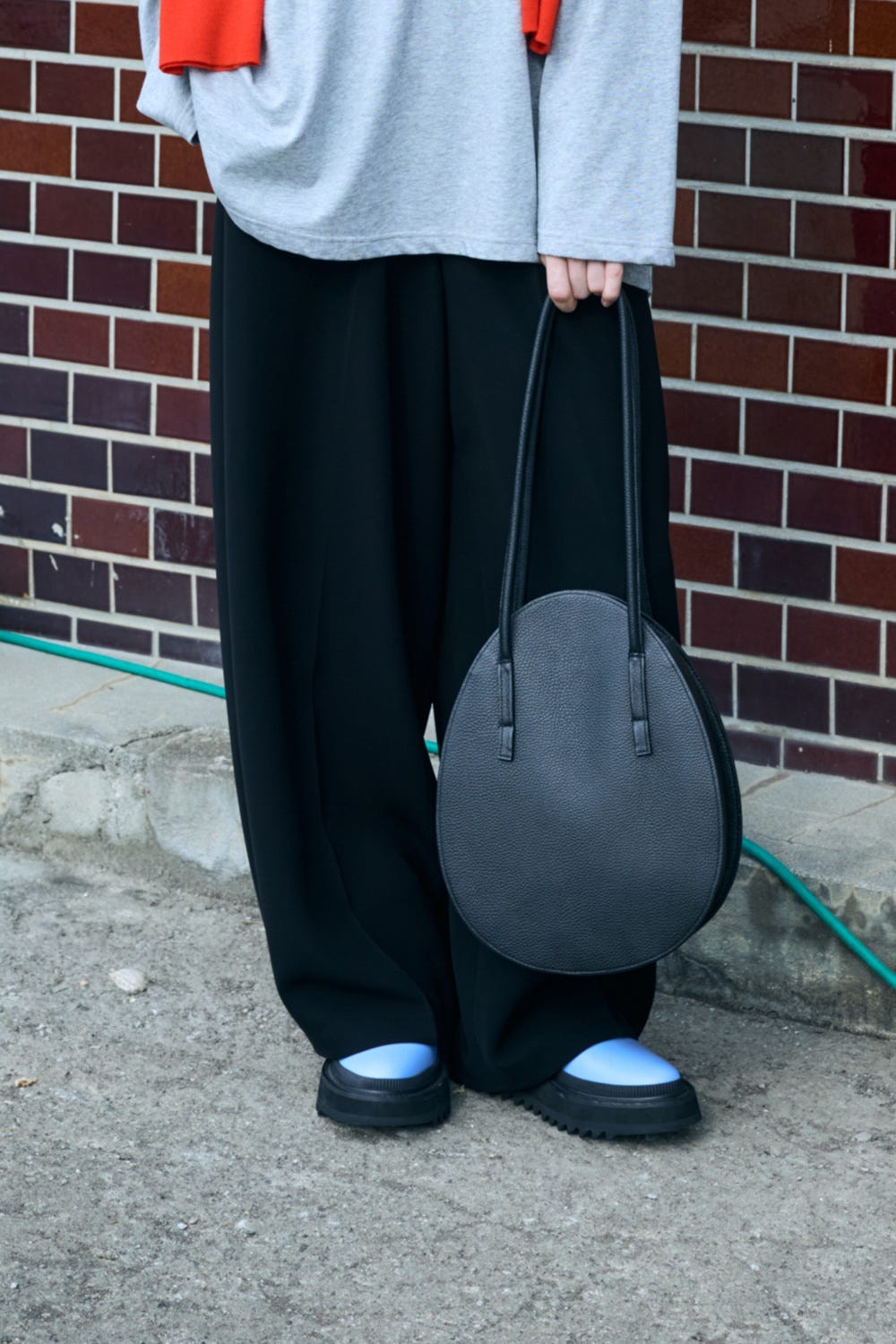 STRIGHT COCOON PANTS BLK 38
