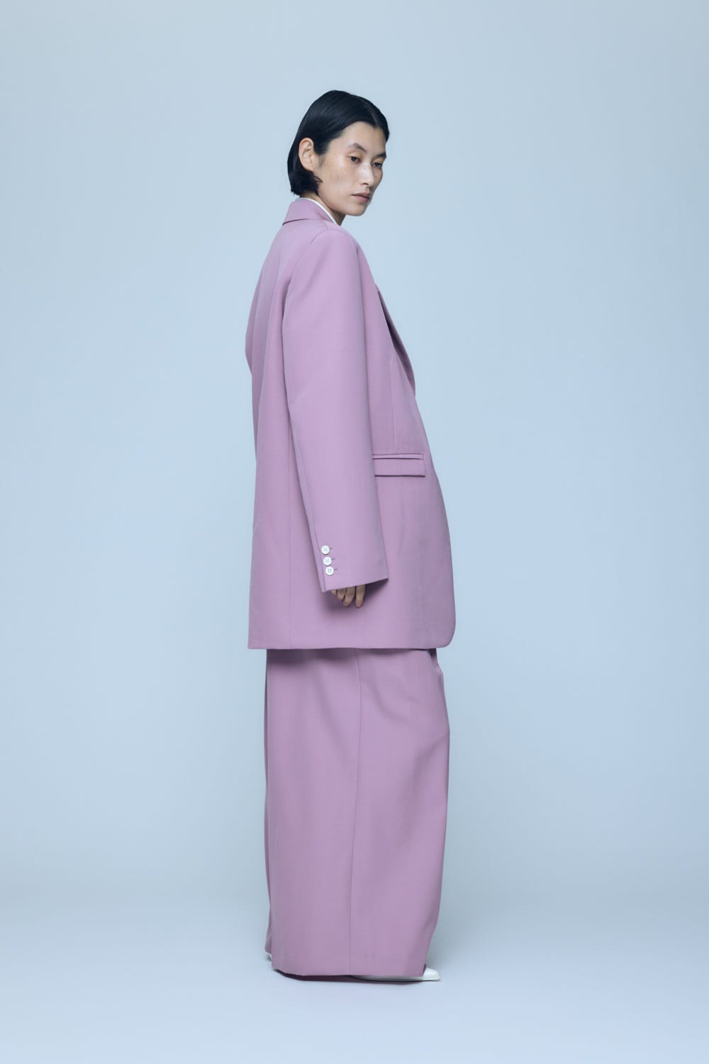 LOW-RISE WIDE TROUSERS D/PNK 38