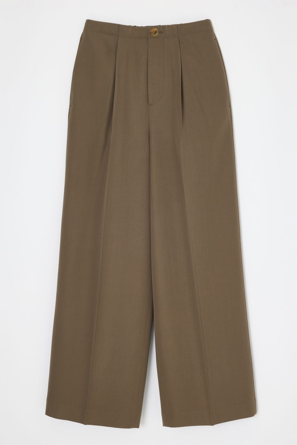 LOW-RISE WIDE TROUSERS M/BRN 38