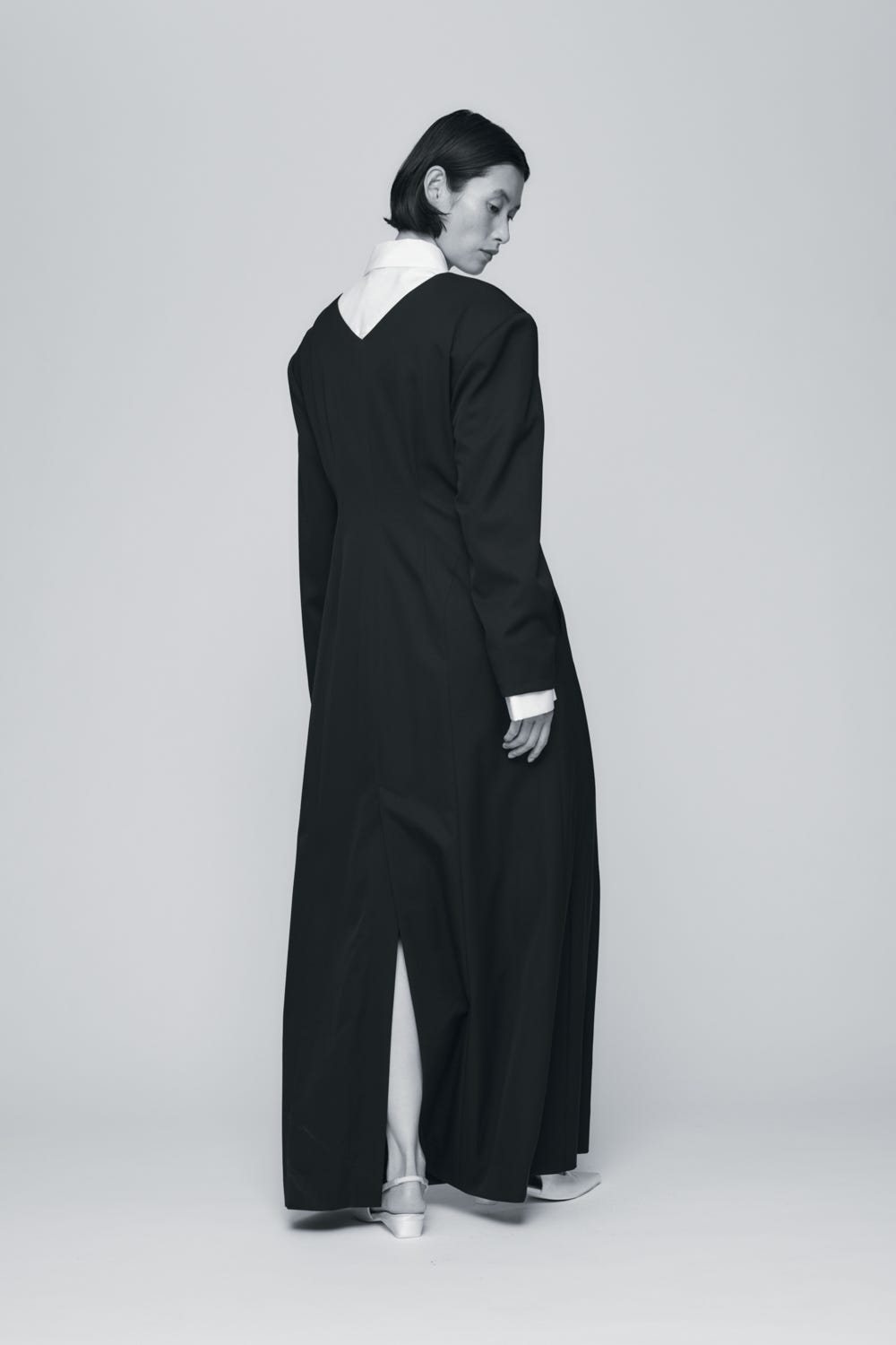V-NECK DRESS BLK 38