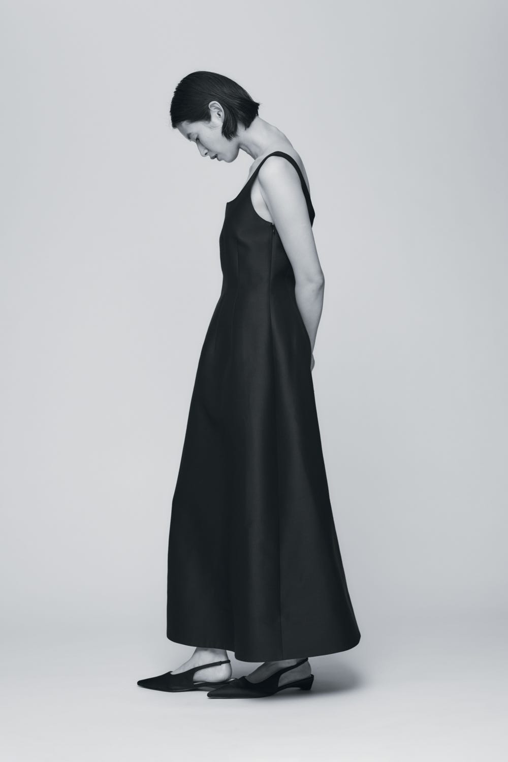 SLIP DRESS BLK 36