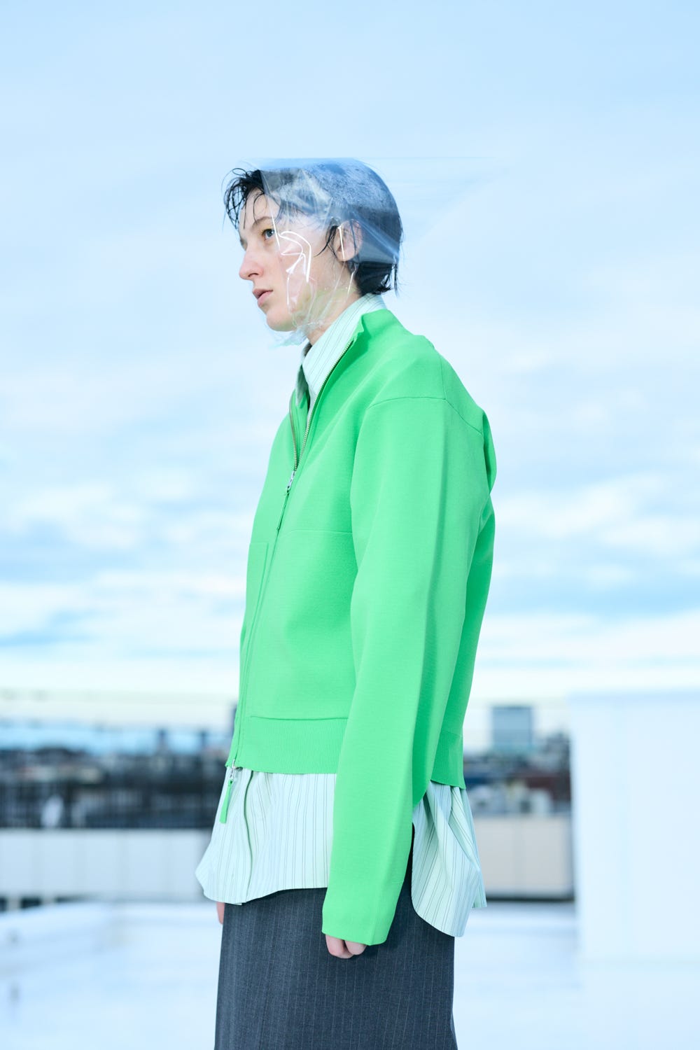 ZIP-UP BLOUSON L/GRN 38
